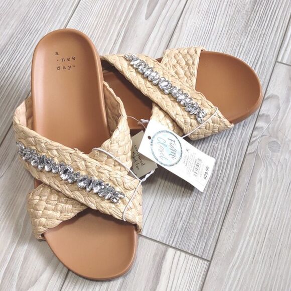 a new day Beige Braided Sandals with Embellishments - Picture 6 of 9